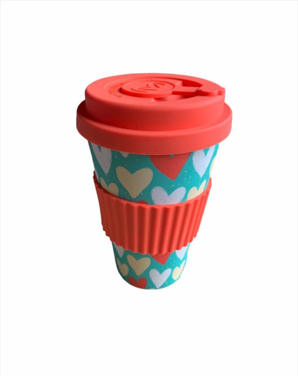 Mug Green 400 ML Ref Corazón - Fibra De Bambú - Image 2